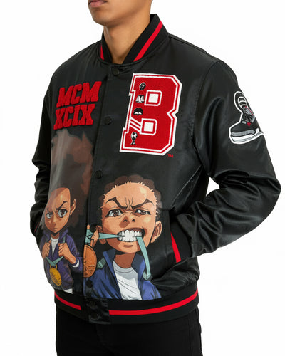 The Boondocks - Olympians Black Varsity Satin Jacket