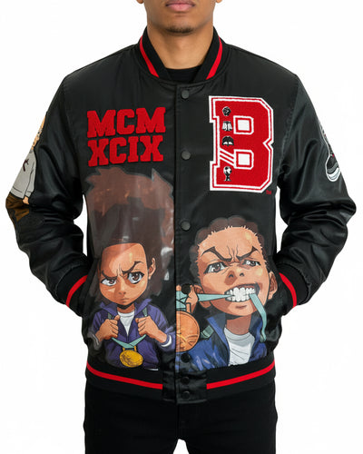 The Boondocks - Olympians Black Varsity Satin Jacket