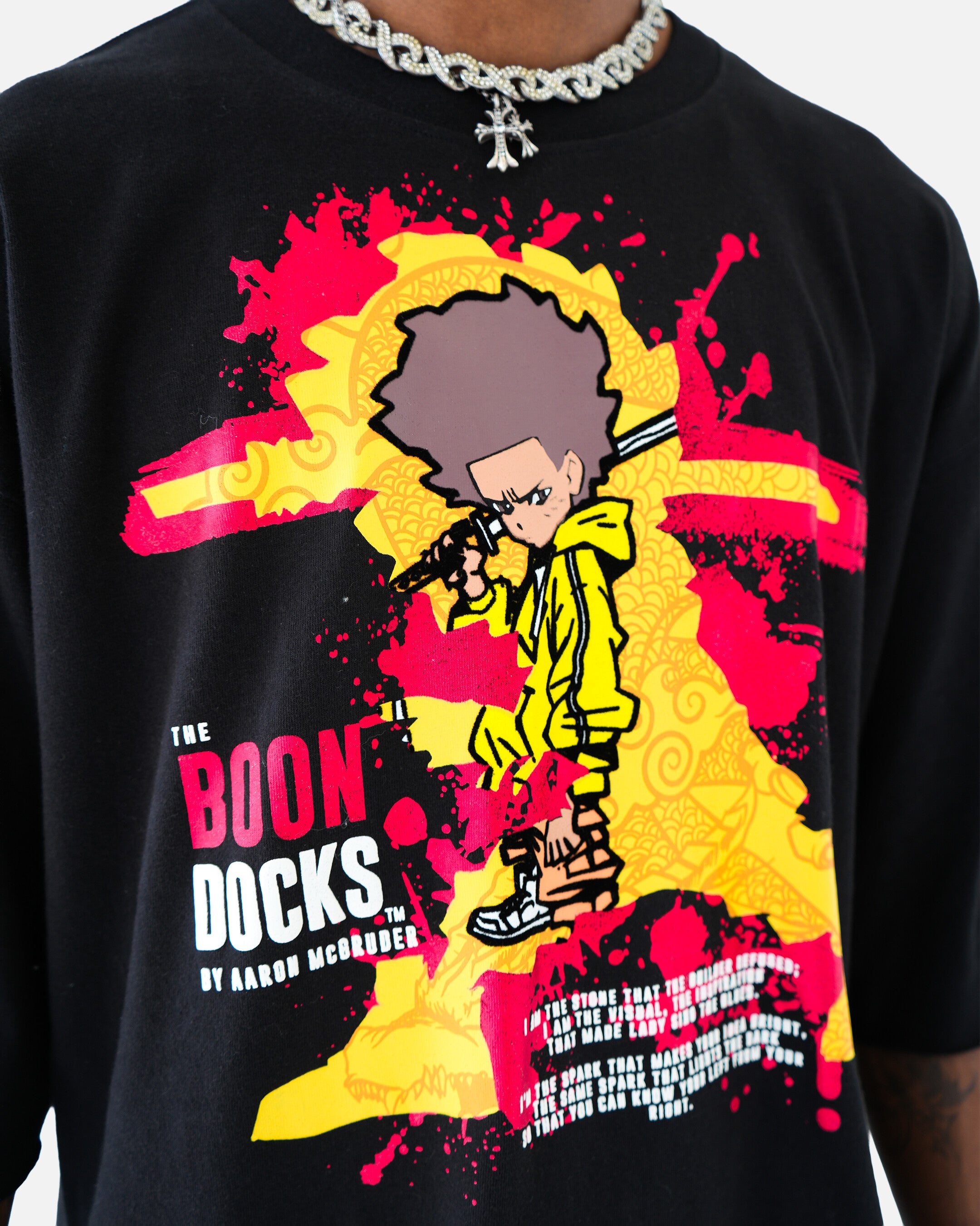 The Boondocks Freeman's Fury Cropped Black T-Shirt
