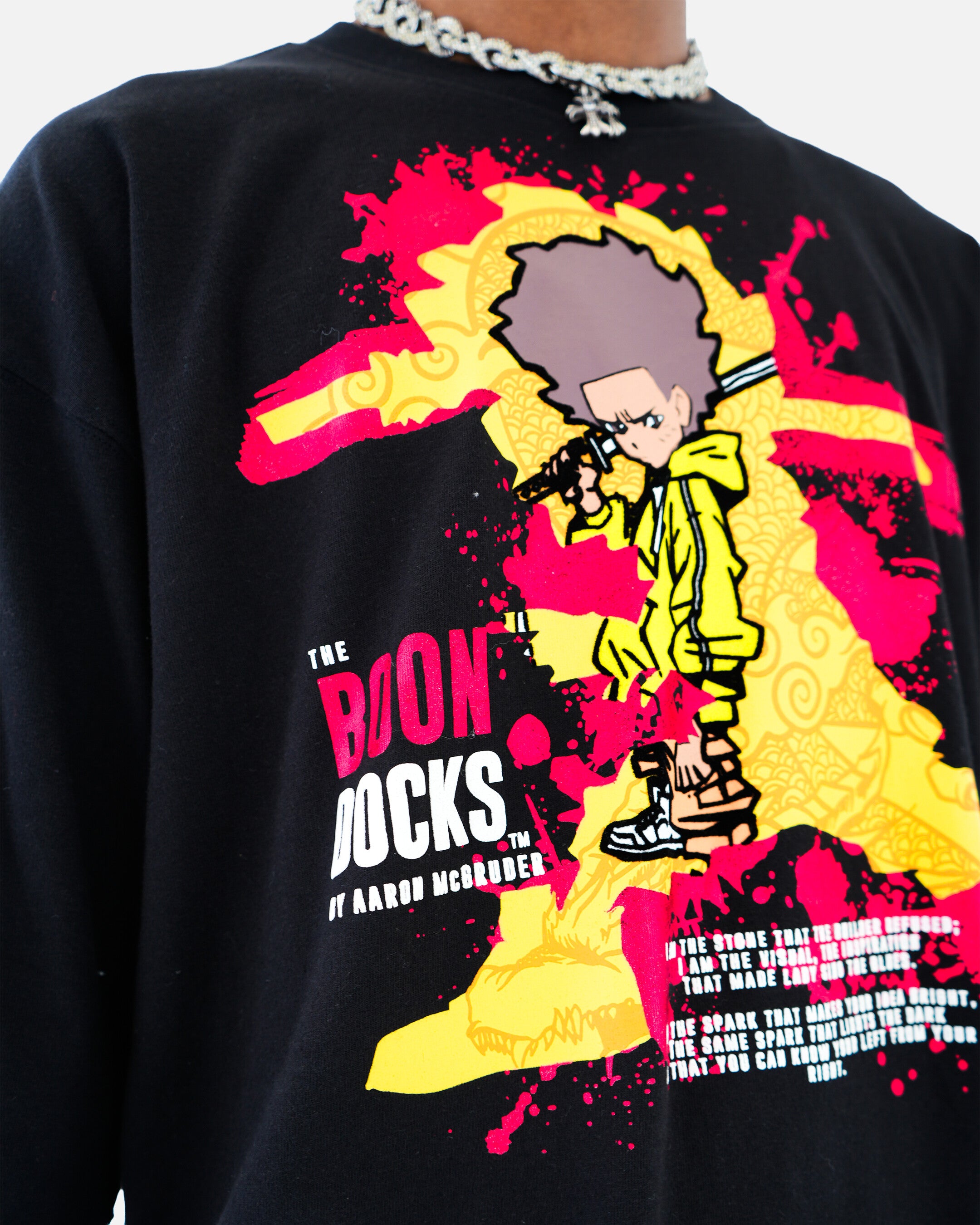 The Boondocks Freeman's Fury Cropped Black T-Shirt