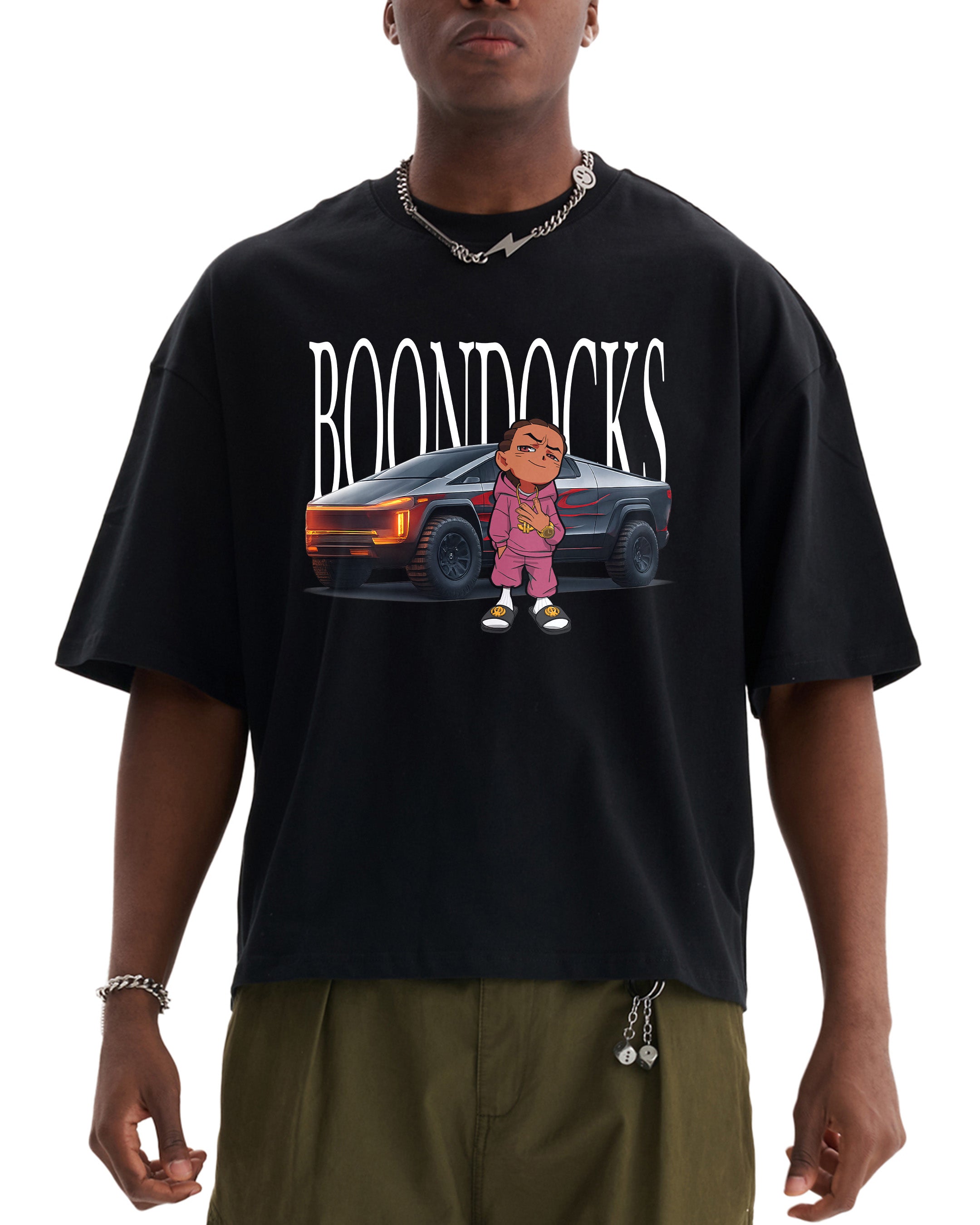 The Boondocks Next Gen Hustle Cropped Black T-Shirt