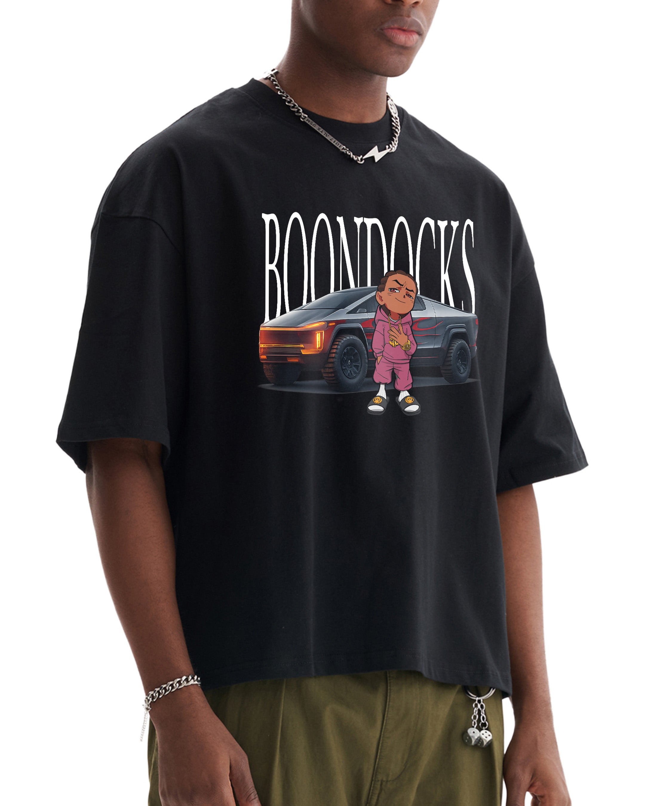 The Boondocks Next Gen Hustle Cropped Black T-Shirt