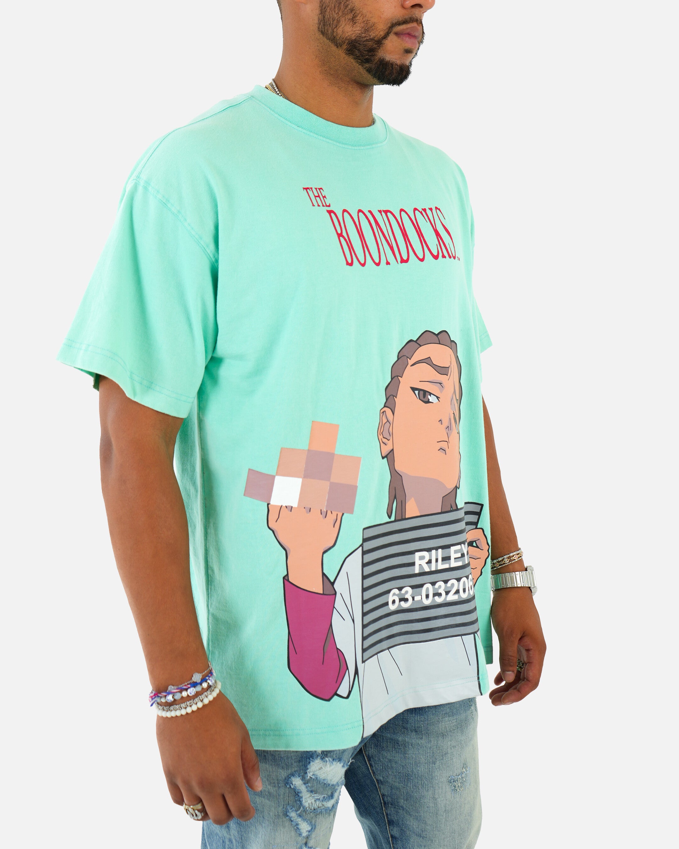 The Boondocks No Apologies Mint Green Wash T-Shirt