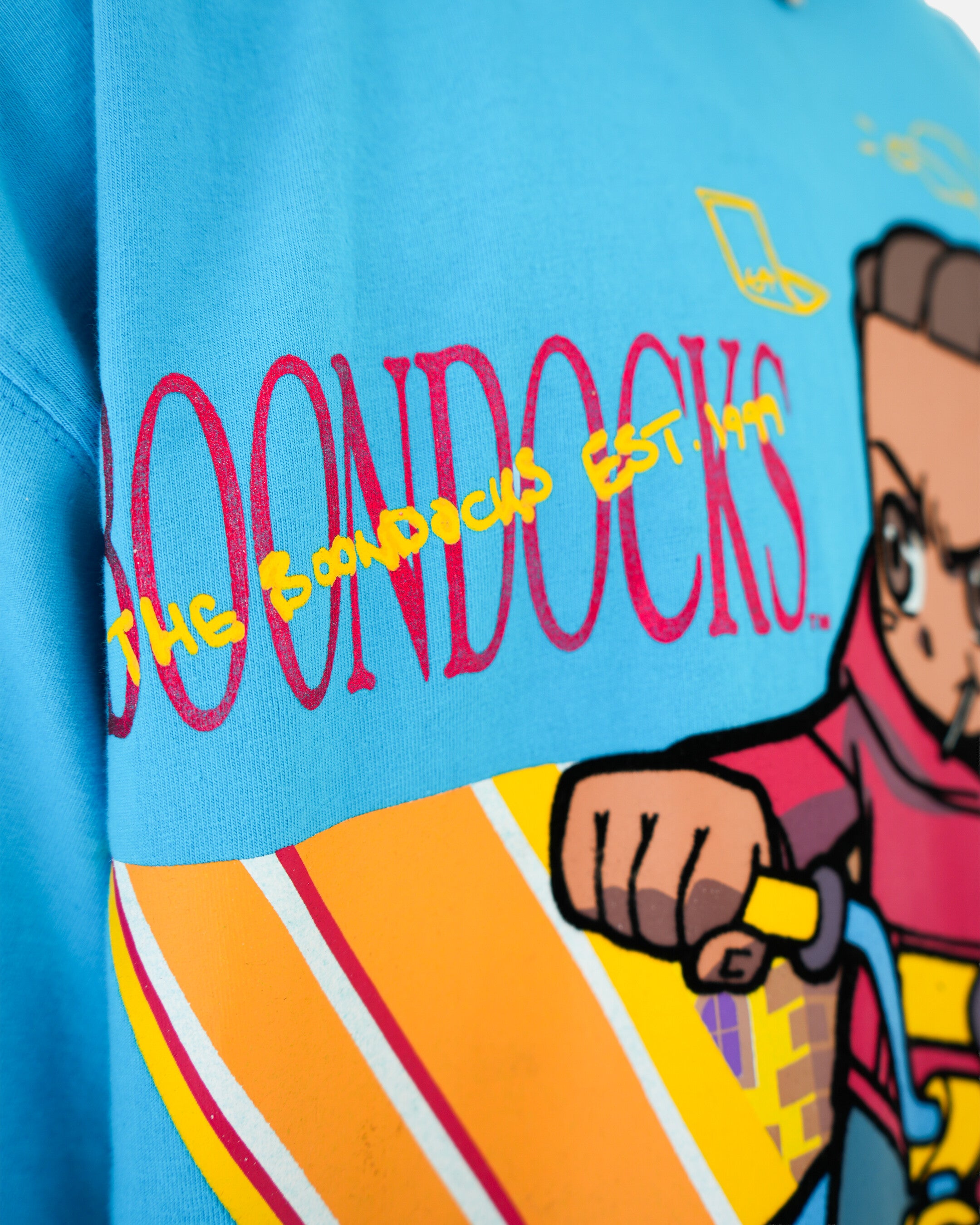 The Boondocks Pedal To The Hustle Blue Stone Wash T-Shirt