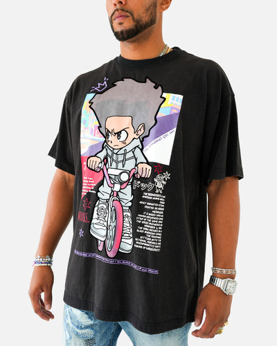 The Boondocks The Freeman Cycle Black Stone Wash T-Shirt