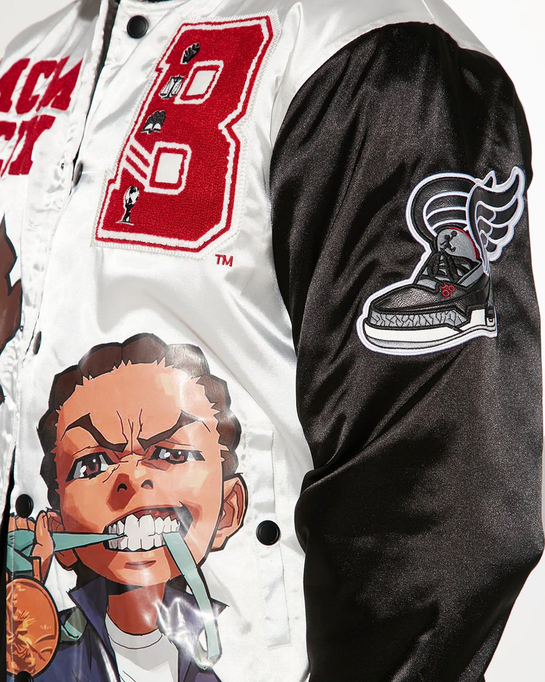 The Boondocks - Olympians White Varsity Satin Jacket