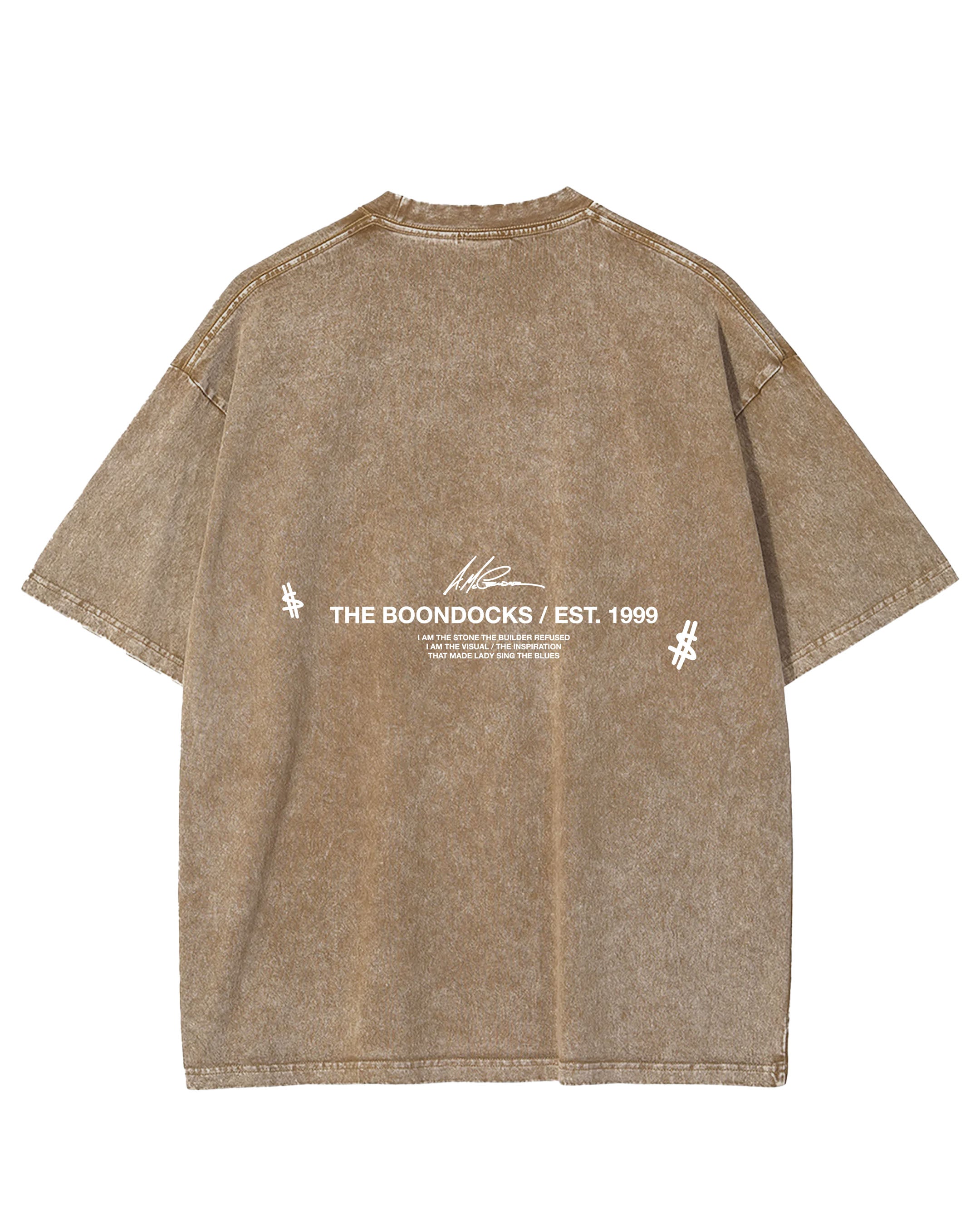 The Boondocks - Huey Khaled Acid Wash Oversize Tan T-Shirt