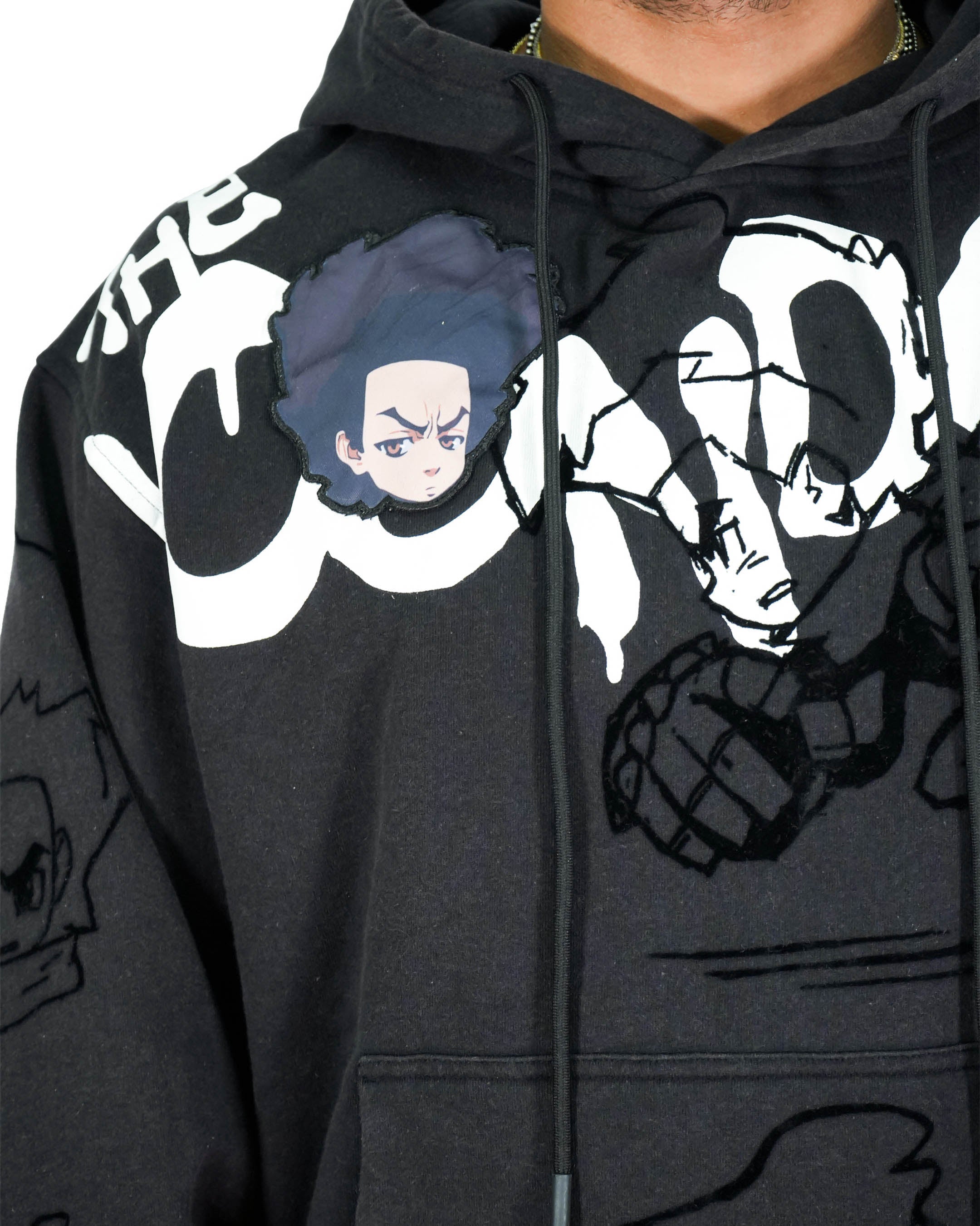 The Boondocks Huey Mashup Black Hoodie