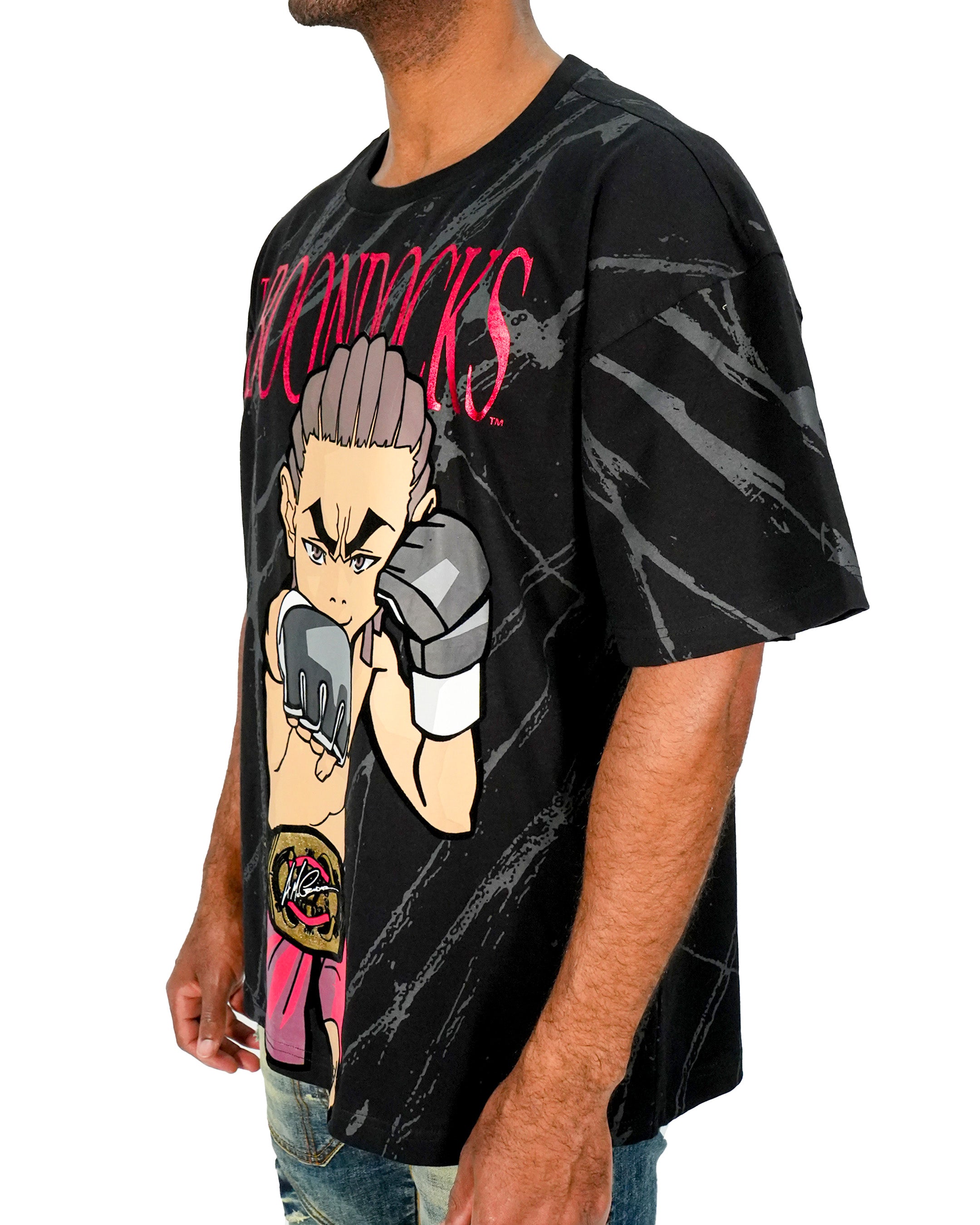 The Boondocks - Riley Fighter Over Sized Black T-Shirt