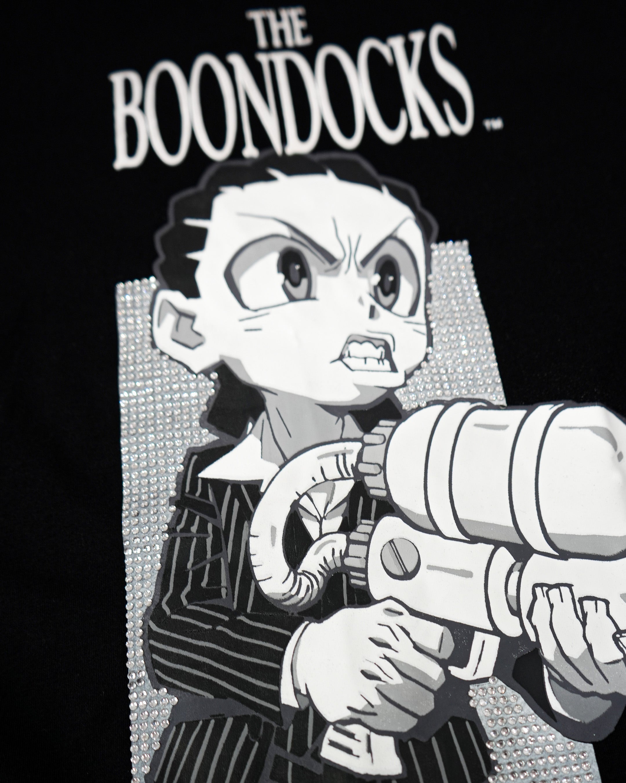 The Boondocks - Riley Say Hello Rhinestoned Black T-Shirt