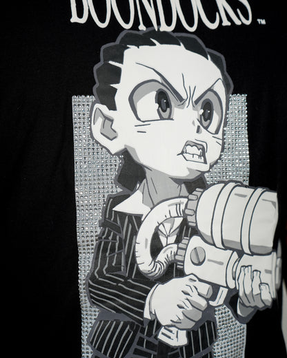 The Boondocks - Riley Say Hello Rhinestoned Black T-Shirt