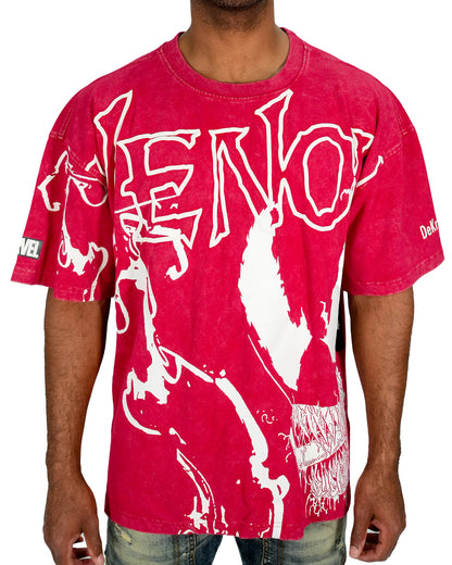 Venom™ - Hyper Venom Red Acid Wash Oversized T-Shirt