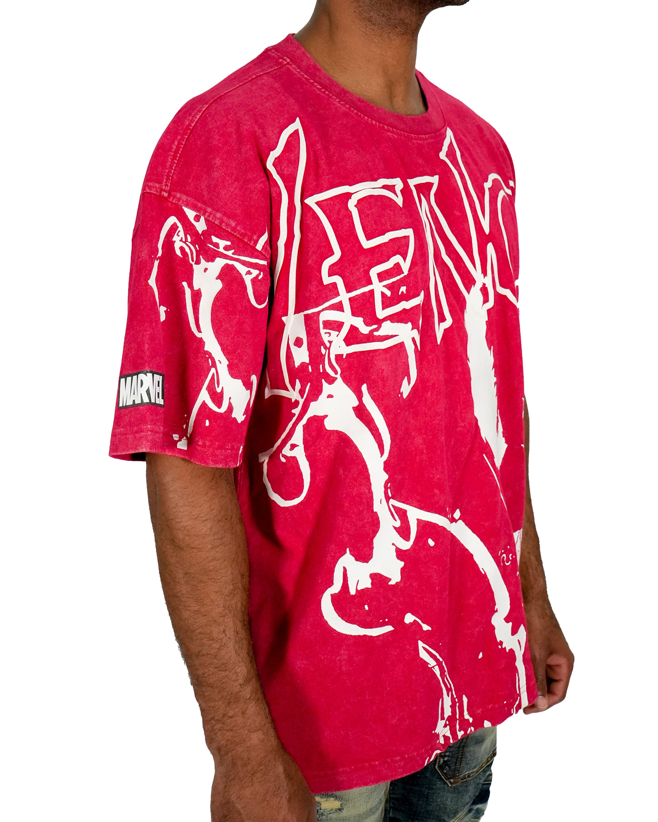 Venom™ - Hyper Venom Red Acid Wash Oversized T-Shirt