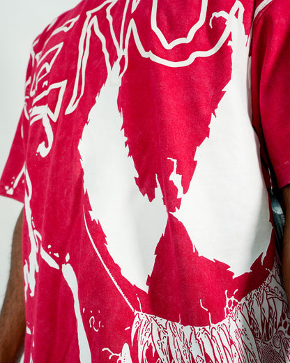 Venom™ - Hyper Venom Red Acid Wash Oversized T-Shirt