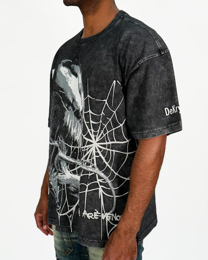 Venom™ - Symbiote Takeover Ash Acid Wash Oversized T-Shirt