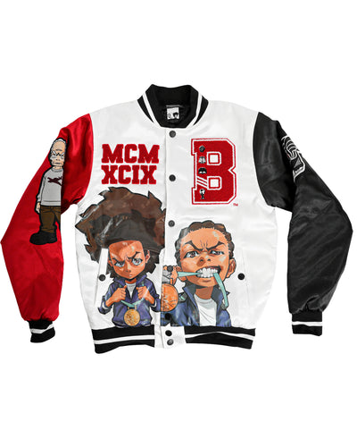 The Boondocks - Olympians White Varsity Satin Jacket