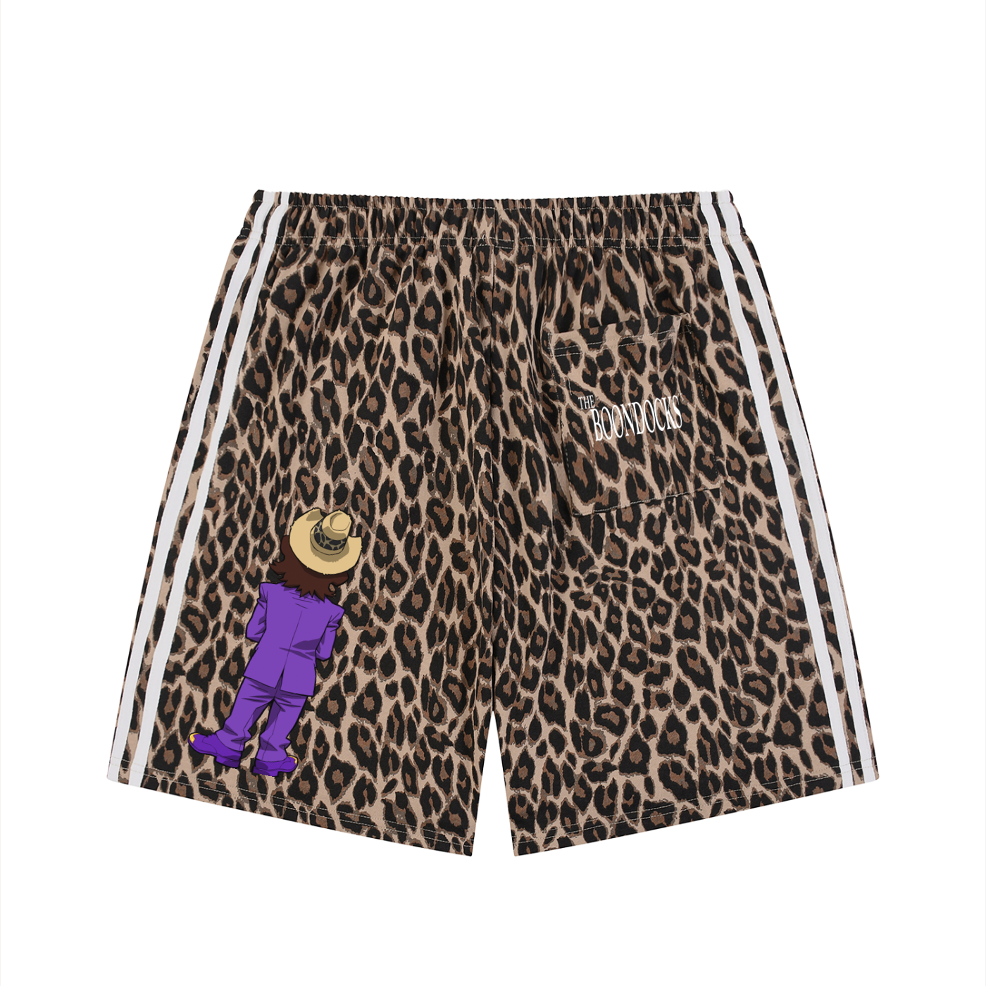 The Boondocks Slickback Leopard Drawstring Shorts