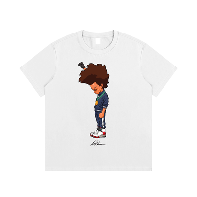 The Boondocks Huey Fist Stand White Tee