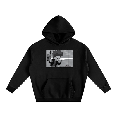 The Boondocks Huey On Watch Oversize Black Hoodie
