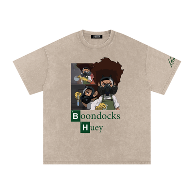 The Boondocks Huey Lab State Acid Washed Oversized T-Shirt
