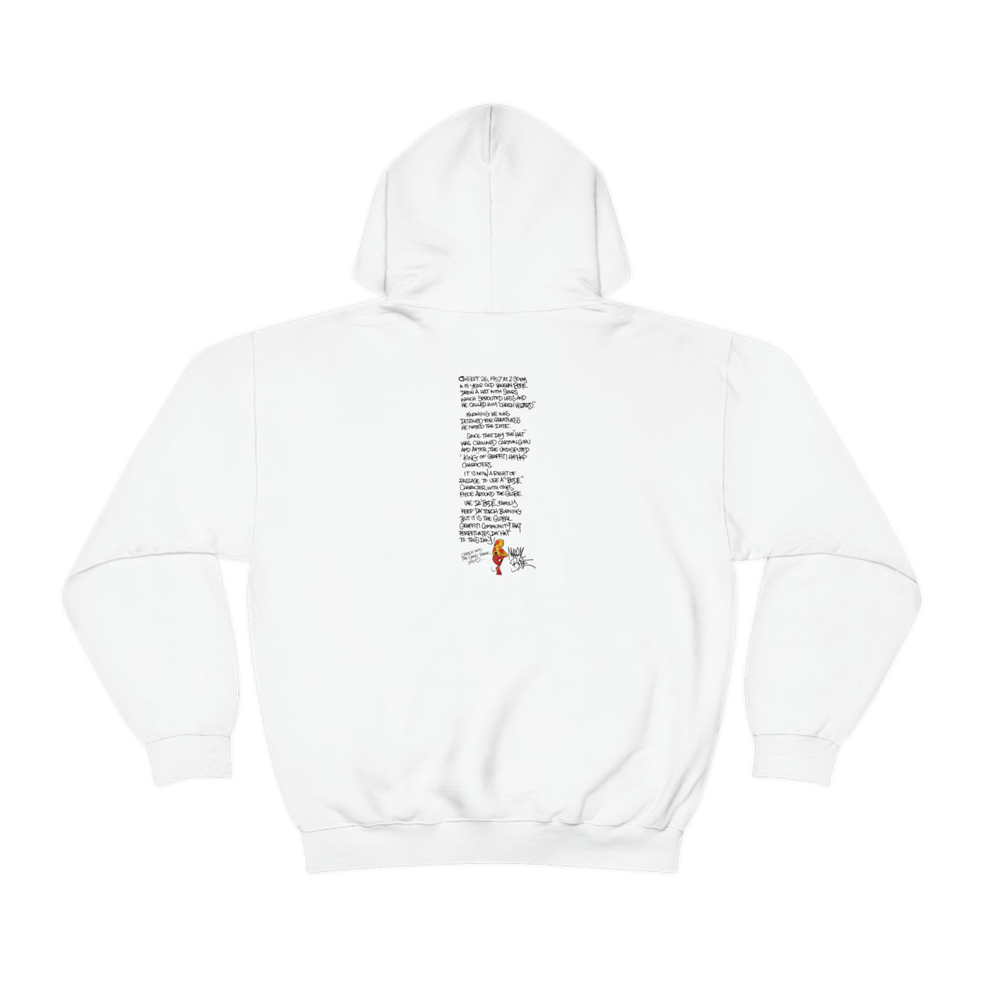 Bode Creed "Classic Cheech Drawing" Limited Edition 2-Sided Hoodie White
