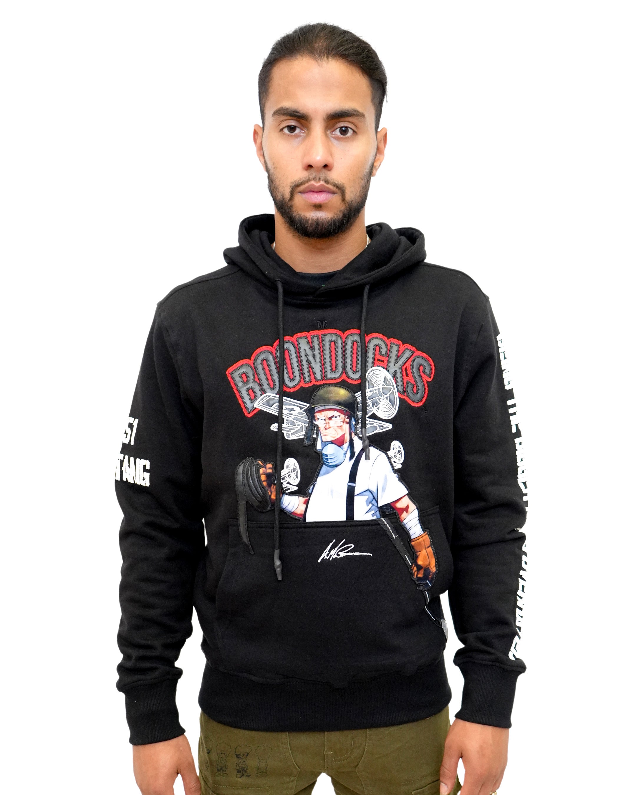 The Boondocks Granddad War Time Black Knit Hoodie