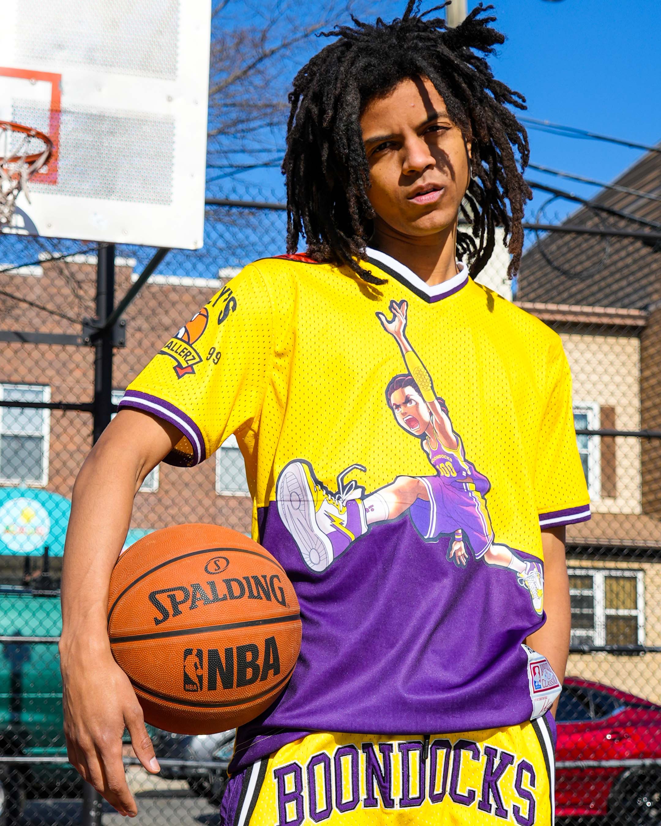 The Boondocks - Air Riley Mesh Knit Yellow & Purple T-Shirt