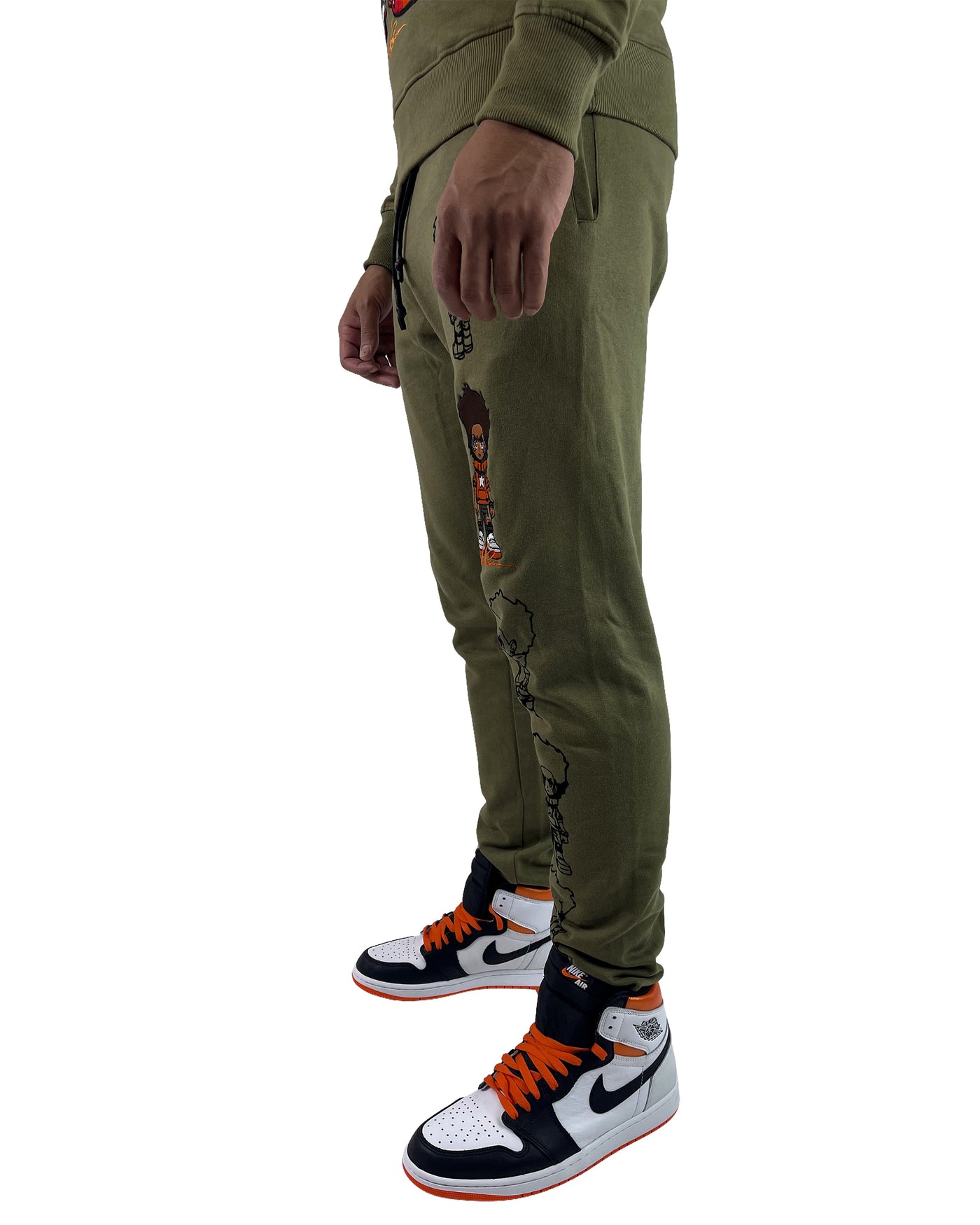 deKryptic x The Boondocks - Huey Embroidered Olive Sweatpants