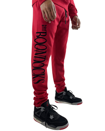 deKryptic x The Boondocks - Riley pantalones deportivos rojos bordados