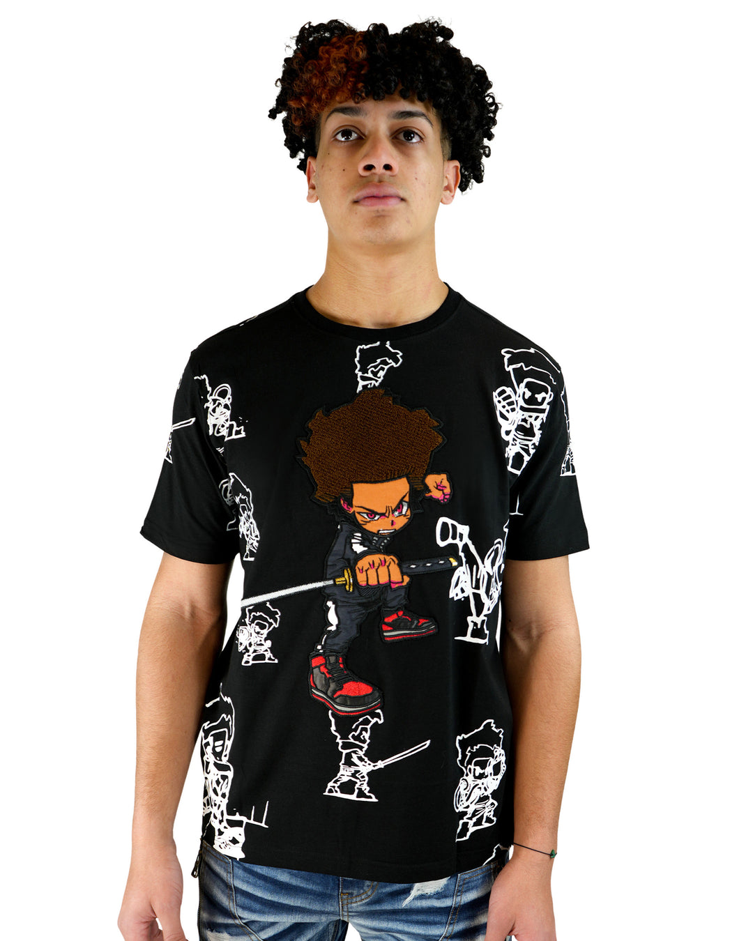 The Boondocks - Ninja Huey Chenille Black T-Shirt
