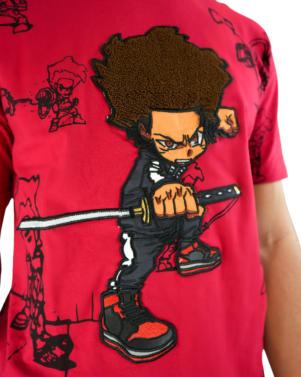 The Boondocks - Ninja Huey Chenille Red T-Shirt