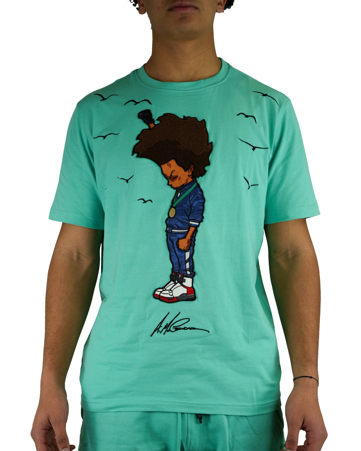 The Boondocks - Huey Fist Mint T-Shirt