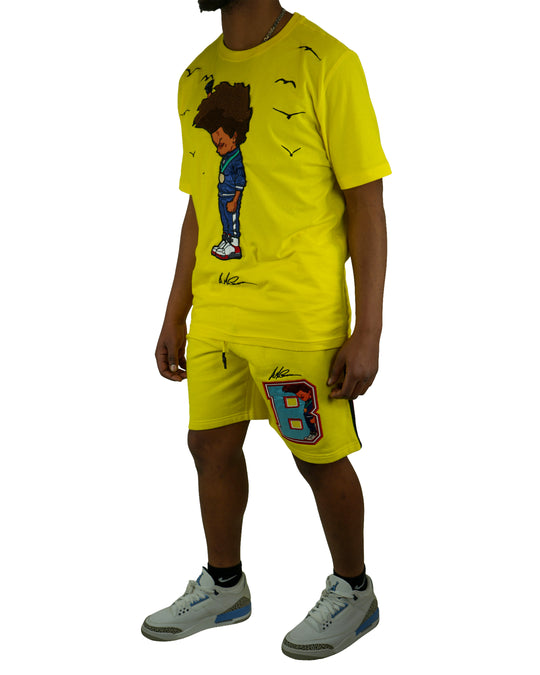 The Boondocks - Huey Fist Yellow T-Shirt