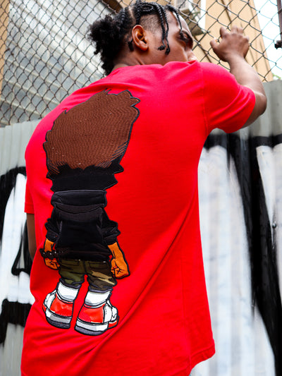 deKryptic x The Boondocks - Huey Embroidered Red T-Shirt