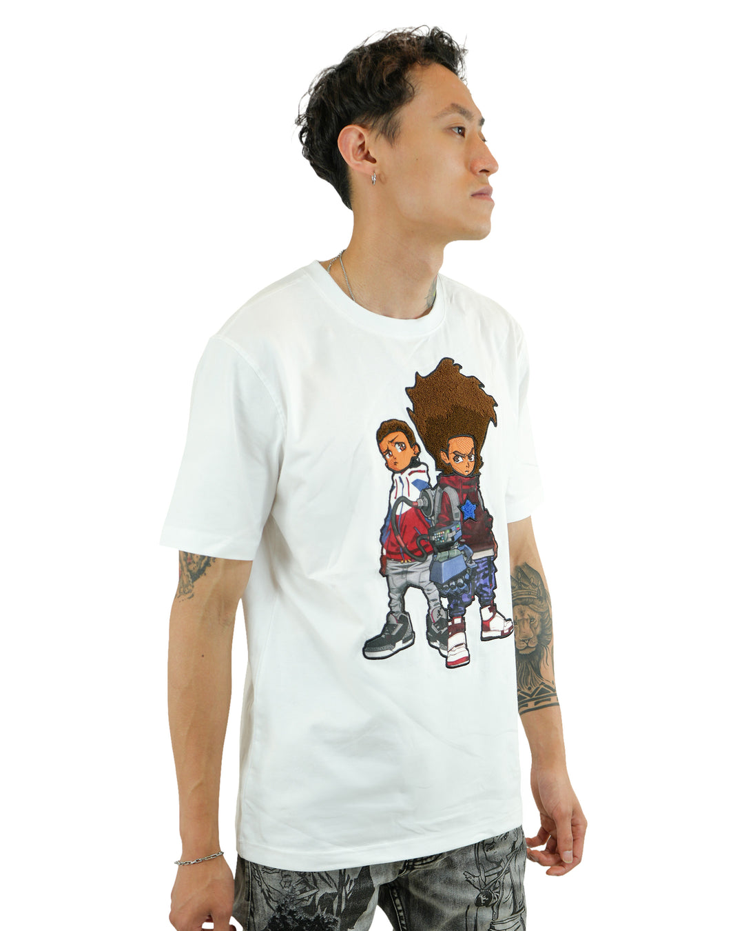 The Boondocks - Future Huey & Riley White Knit T-Shirt