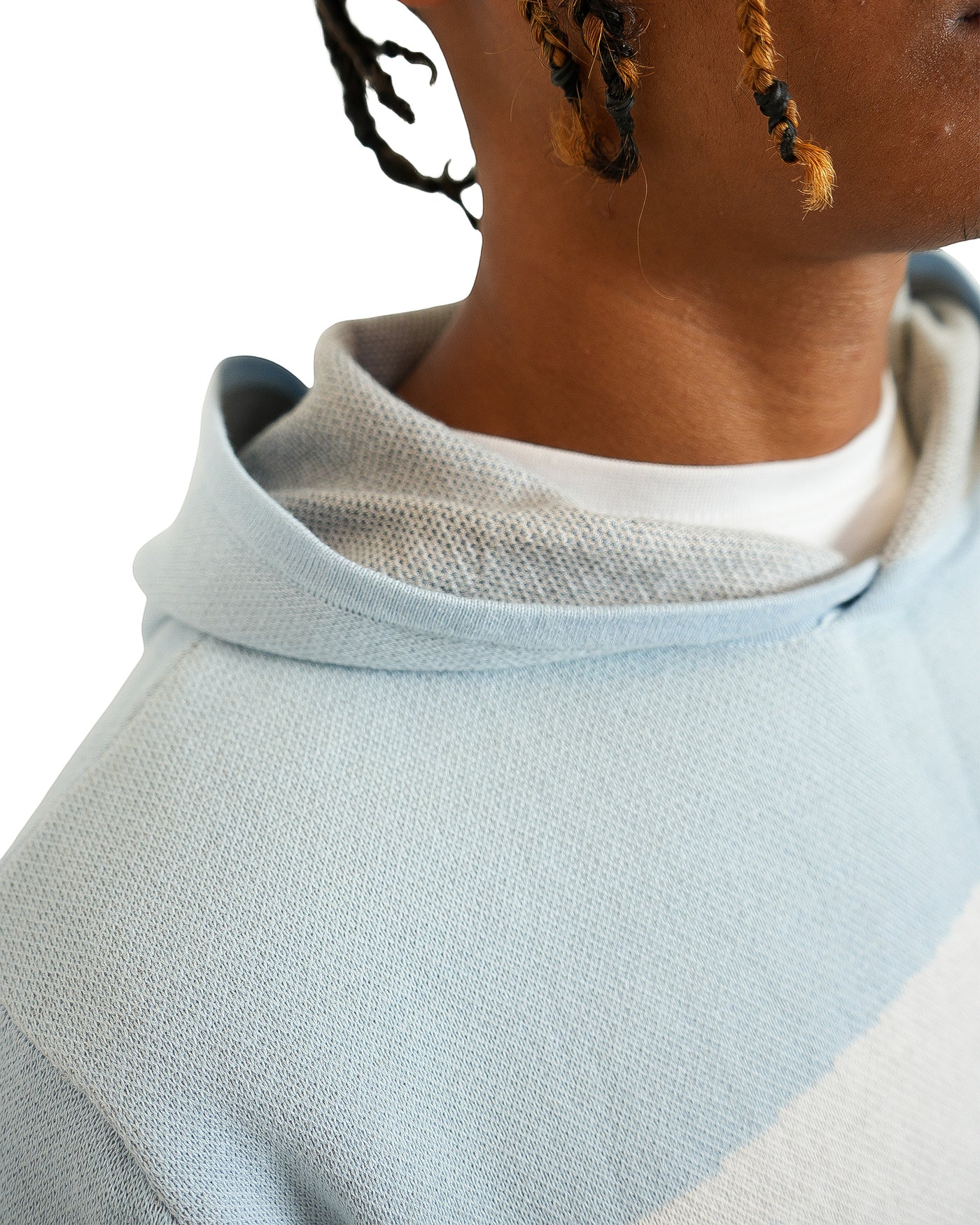 The Boondocks - Riley Iced Out Pearl Blue Jacquard Knit Sweater