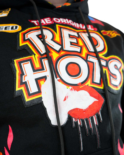 Sudadera con capucha de punto negra de Red Hots®