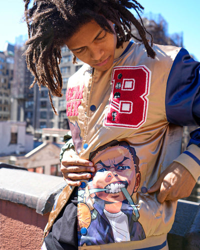deKryptic x The Boondocks - Olympians Gold Varsity Satin Jacket