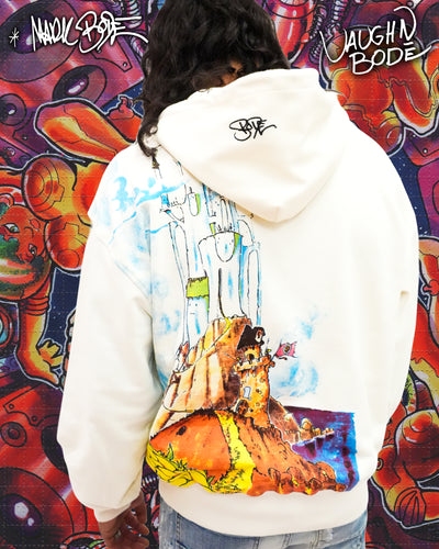 Mark Bodē Lizard Of OZ Bone White Knit Hoodie