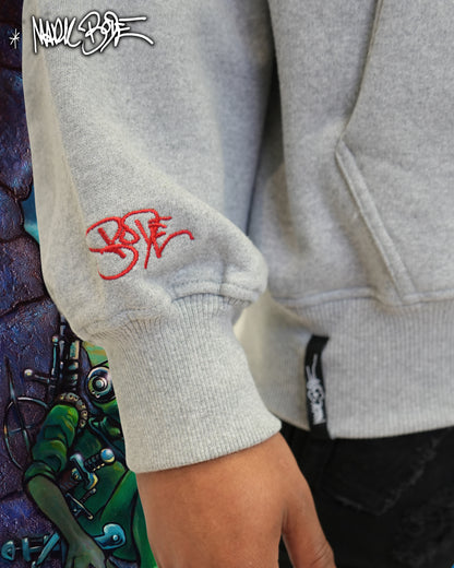 Mark Bodē World Tour sudadera con capucha de punto gris