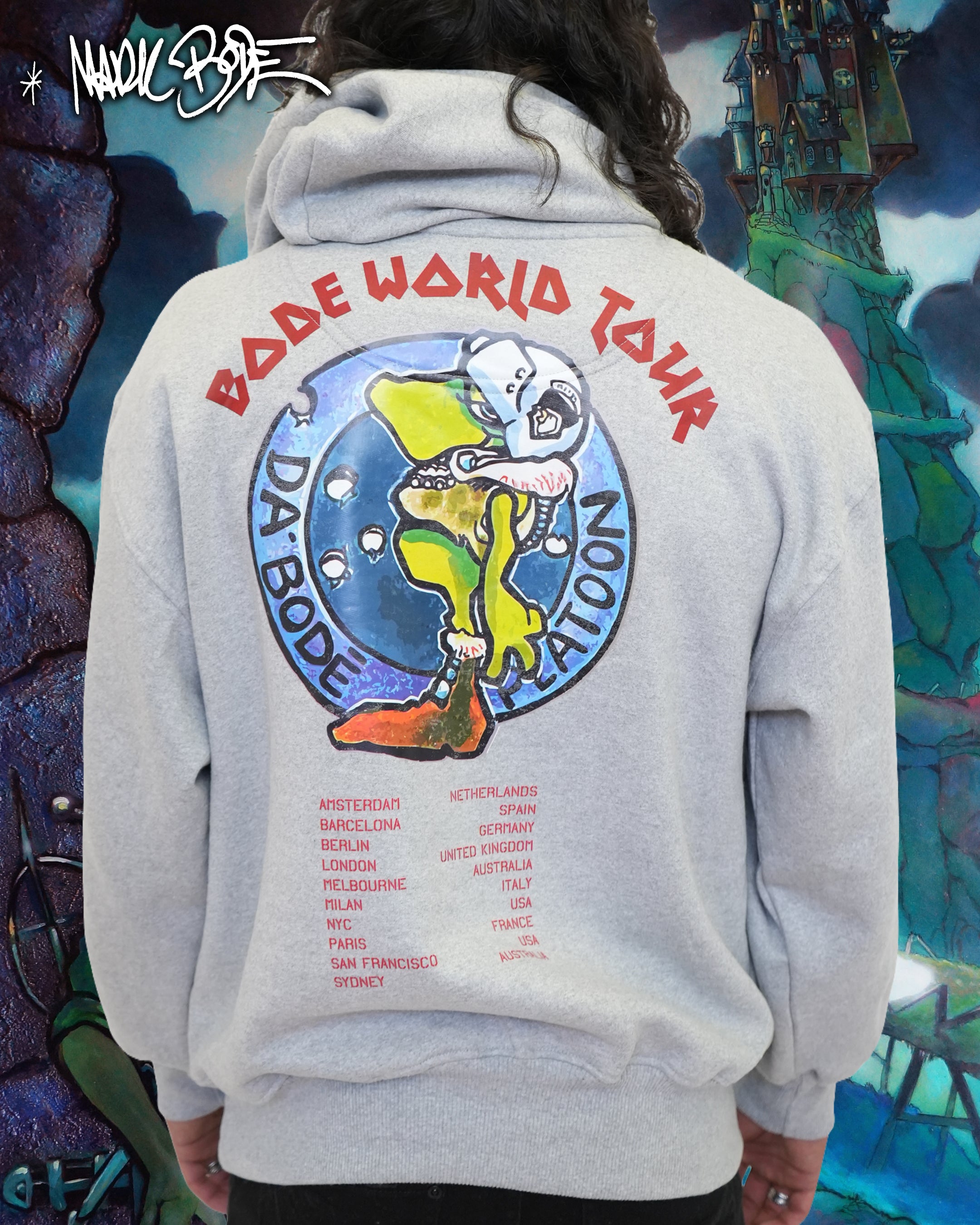 Mark Bodē World Tour Grey Knit Hoodie