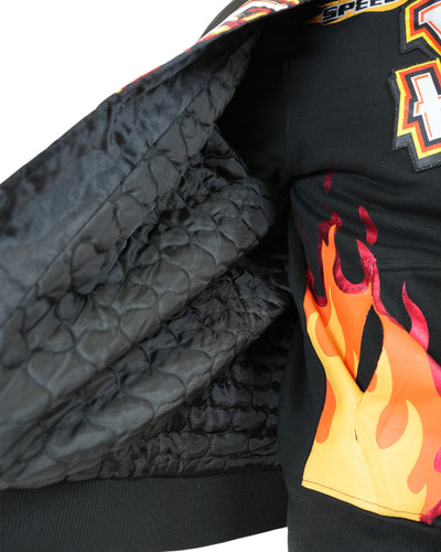 Red Hots® Varsity Satin Black Jacket