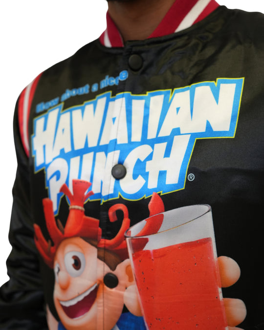 Hawaiian Punch® Varsity Satin Black Jacket