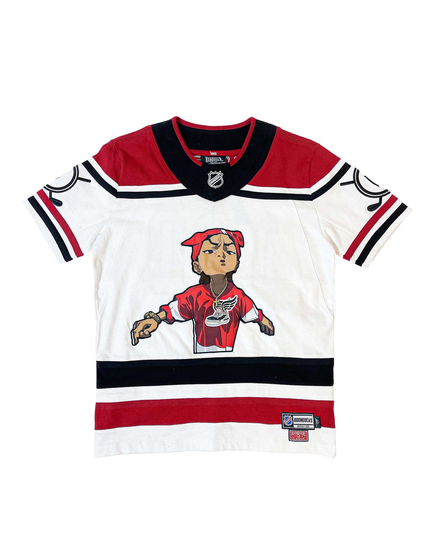 The Boondocks - Riley Hockey White Knit Jersey Tee