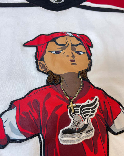 The Boondocks - Riley Hockey White Knit Jersey Tee