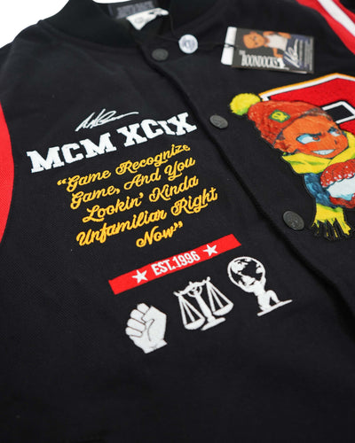 deKryptic x The Boondocks - Riley "Reezy" Black Varsity Twill Jacket