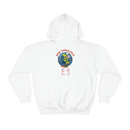 Bode Tour Logo Limited Edition Double Sided Hoodie White