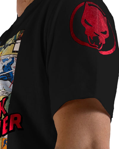 deKryptic x Marvel© x Black Panther Comic Strip Black T-Shirt