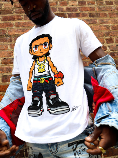 deKryptic x The Boondocks - Riley Embroidered White T-Shirt