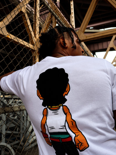 deKryptic x The Boondocks - Riley Embroidered White T-Shirt